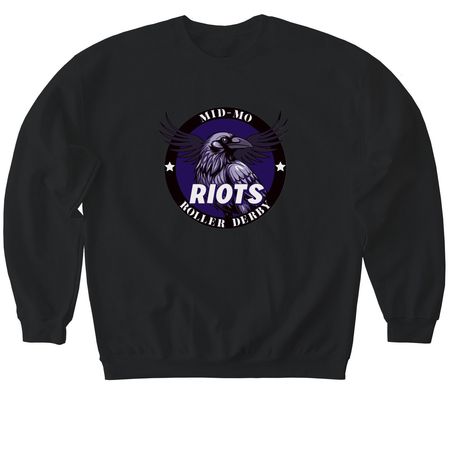 Mid Mo Roller Derby Riots&nbsp;, a Black Softstyle Crewneck Sweatshirt