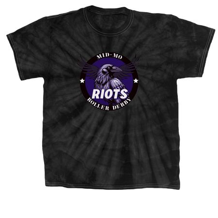 Mid Mo Roller Derby Riots&nbsp;, a Black Classic Tie Dye Tee