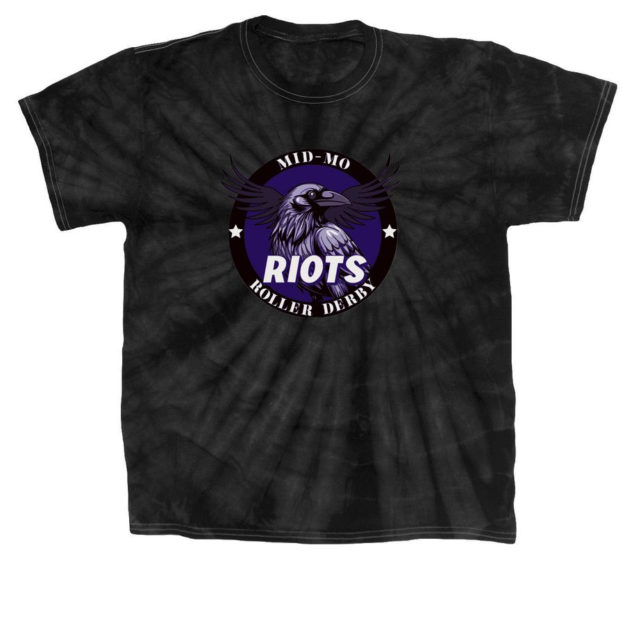 Mid Mo Roller Derby Riots&nbsp;, a Black Classic Tie Dye Tee