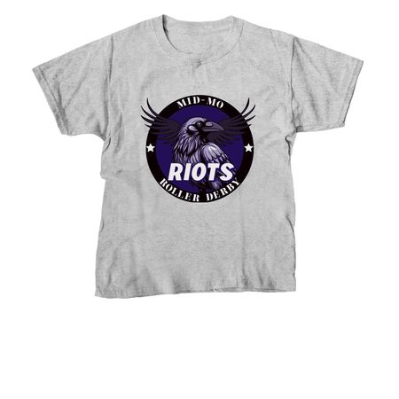 Mid Mo Roller Derby Riots&nbsp;, a Sport Grey Youth Unisex Tee