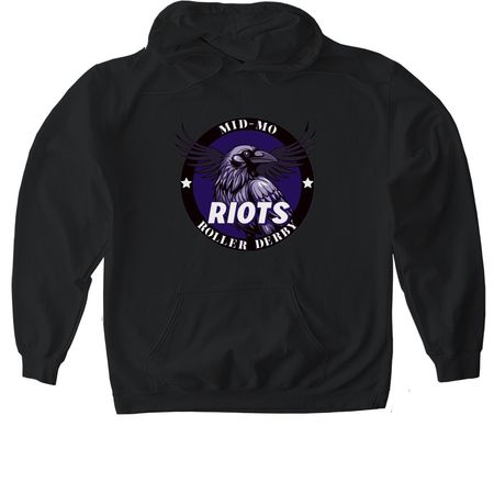 Mid Mo Roller Derby Riots&nbsp;, a Black Gildan Softstyle Pullover Hoodie