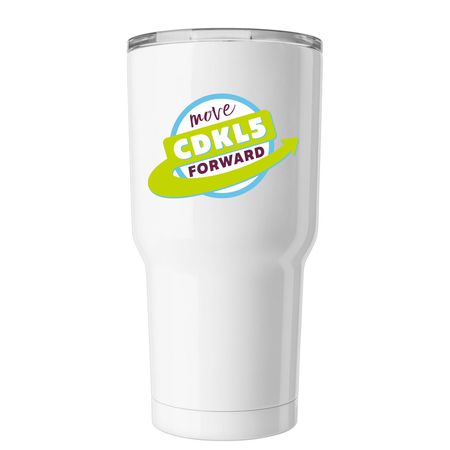 Move CDKL5 Forward Tumbler, a White Insulated Tumbler