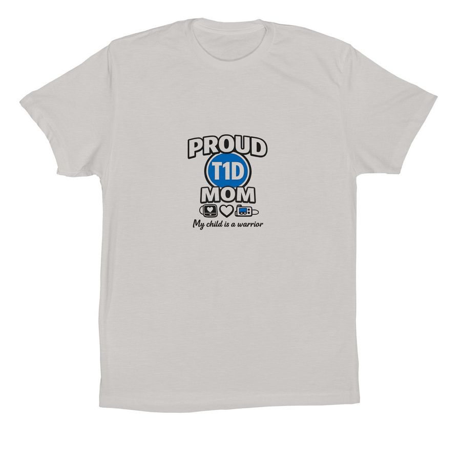 Proud T1D Mom, a Solid Athletic Grey Premium Cotton Tee