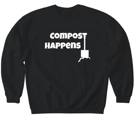 Compost Happens, a Black Softstyle Crewneck Sweatshirt