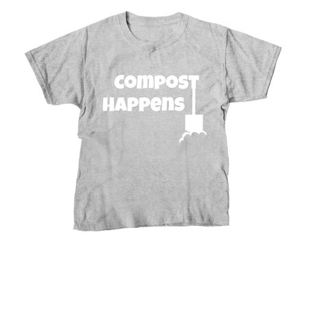Compost Happens, a Sport Grey Youth Unisex Tee