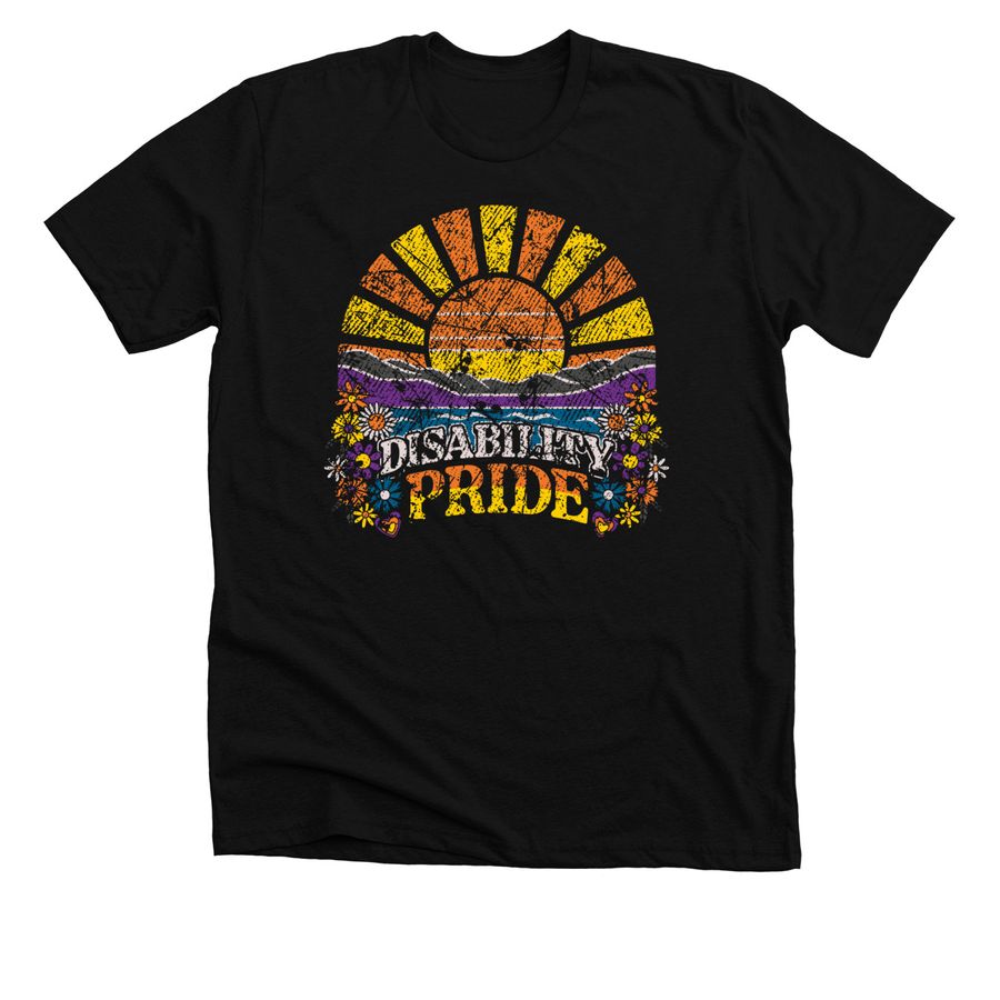 Disability Pride T-Shirt, a Solid Black Blend Premium Unisex Tee