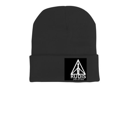 Rudis Beanie, a Black Printed Cuffed Beanie