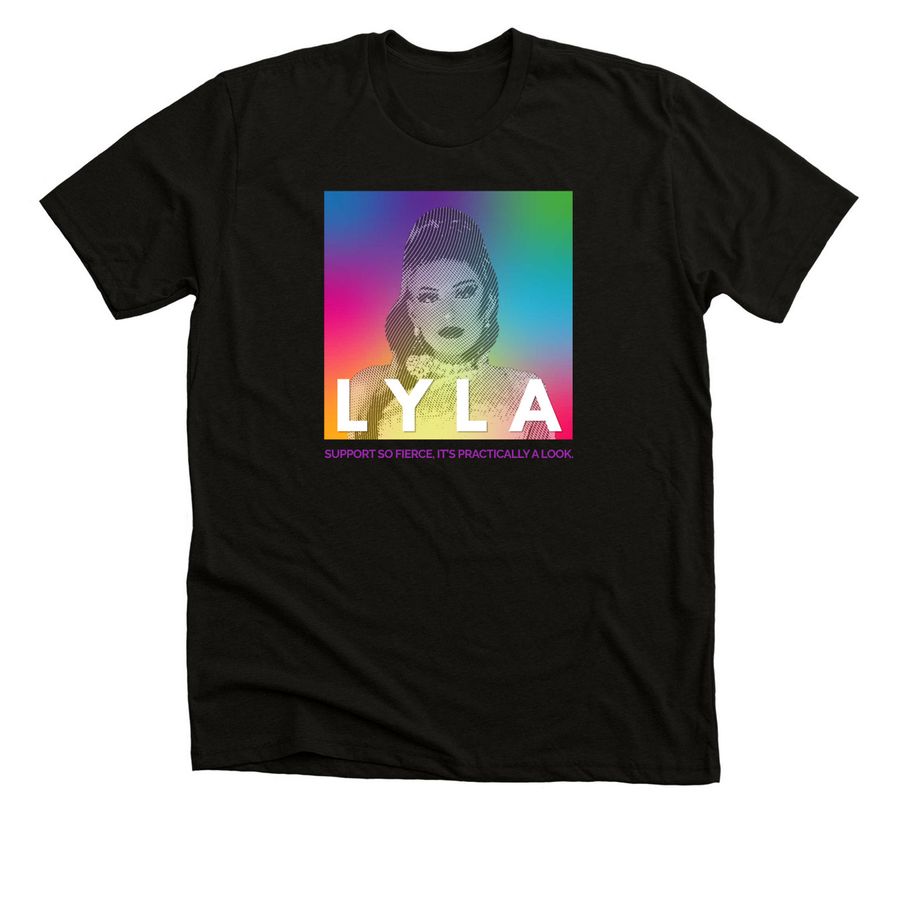 Lyla: Fierce Support, a Black Heather Premium Unisex Tee