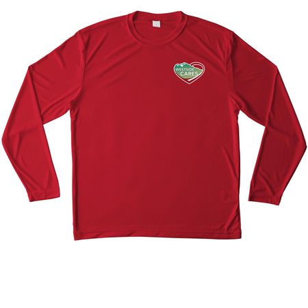 Westside CARES&nbsp;Activewear&nbsp;Pocket Logo, a True Red Unisex Performance Long Sleeve Tee