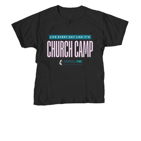 Church Camp Shirt, a Black Youth Unisex Tee