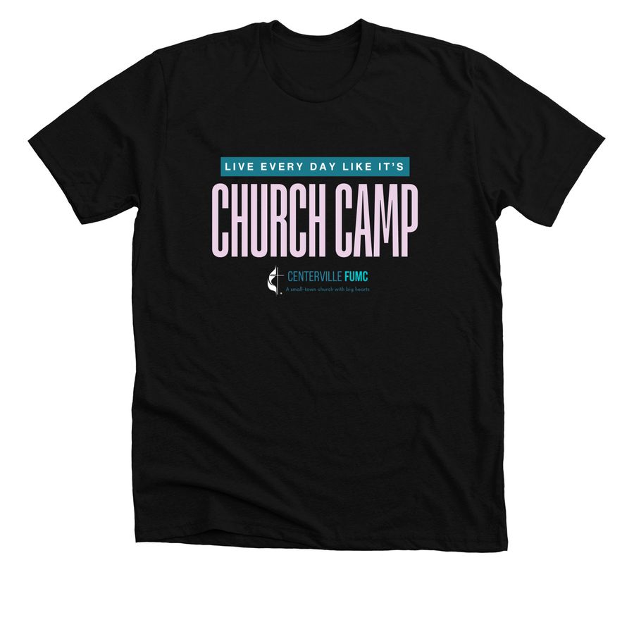 Church Camp Shirt, a Solid Black Blend Premium Unisex Tee