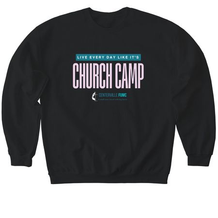 Church Camp Shirt, a Black Softstyle Crewneck Sweatshirt