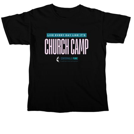 Church Camp Shirt, a Black Comfort Colors Unisex Tee
