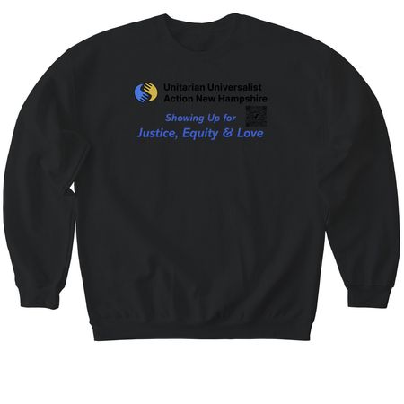 UU Action NH, a Black Softstyle Crewneck Sweatshirt