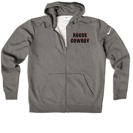 Rogue Cowboy, a Charcoal Heather Nike Women's Club Fleece Zip Up Hoodie