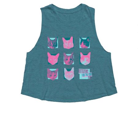 Kittizens for the Kids 2026!, a Heather Deep Teal Women's Cropped Racerback Tank