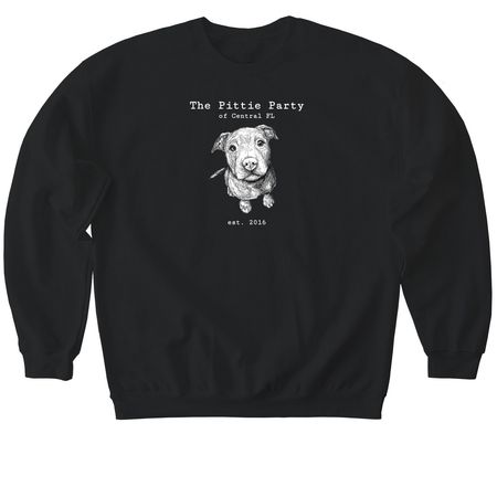The Pittie Party Dog&nbsp;, a Black Softstyle Crewneck Sweatshirt