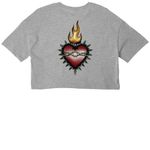 SACRED, a Athletic Heather Women?s Cropped Cotton Tee (back-view)