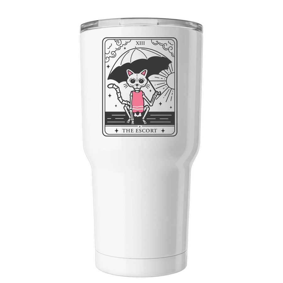 The Escort, a White Insulated Tumbler