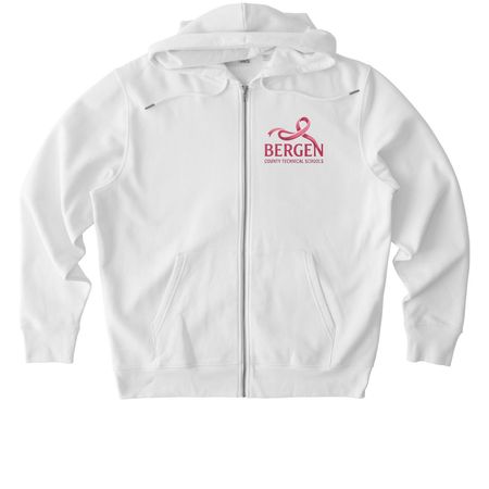 Breast Cancer Awareness 2026, a White Stanley/Stella Unisex Cultivator 2.0 Zip Up Pullover Hoodie