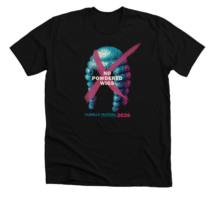 No Powdered Wigs 2026, a Solid Black Blend Premium Unisex Tee