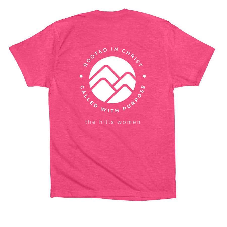 The Hills Women Tee ? Joy, a Berry Premium Cotton Tee (back-view)