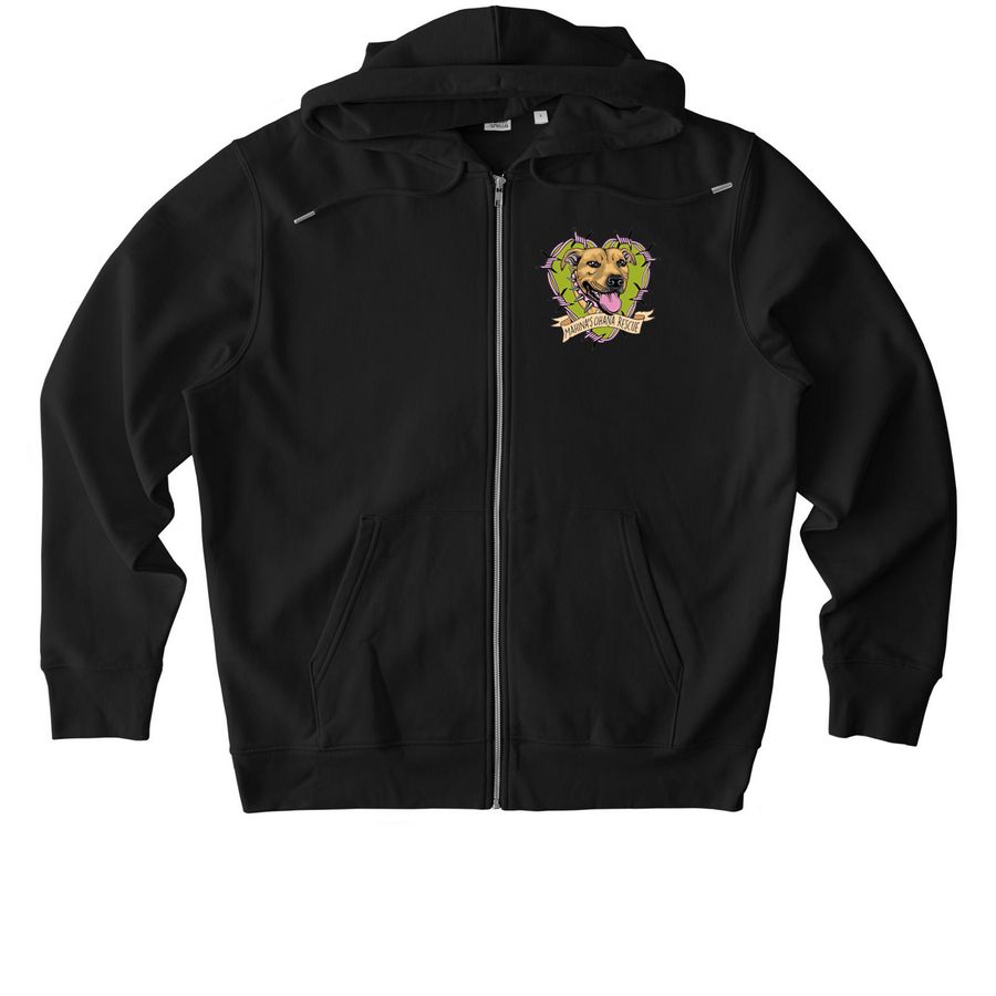 ?Mahina?s Ohana Rescue? logo zip up jackets, a Black Stanley/Stella Unisex Cultivator 2.0 Zip Up Pullover Hoodie
