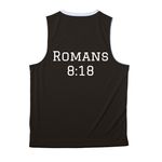 Faith Over Fear Athletic Apparel, a Black/ White Reversible Basketball Jersey (back-view)