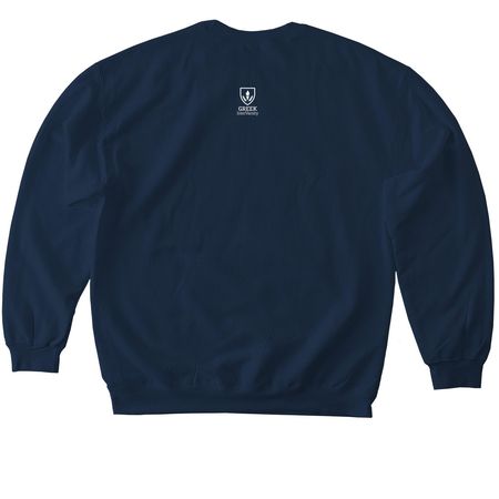 God Loves Greeks Crewneck, a Navy Softstyle Crewneck Sweatshirt (back-view)