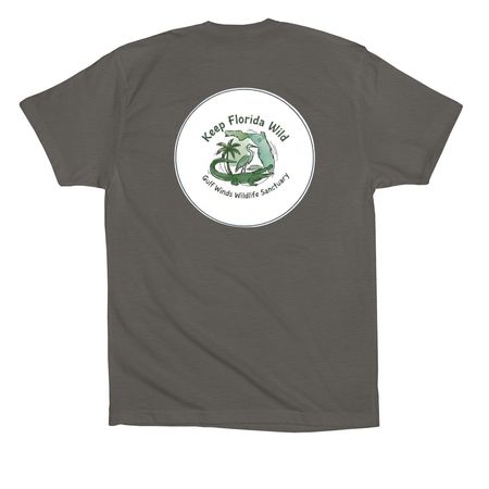 Keep Florida Wild, a Asphalt Premium Cotton Tee (back-view)
