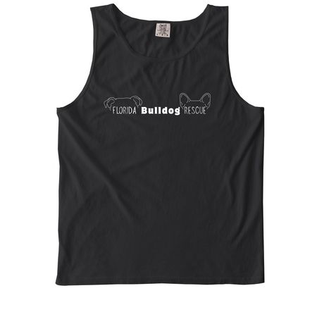 Florida Bulldog Rescue - English/French Opt 2, a Black Comfort Colors Tank Top