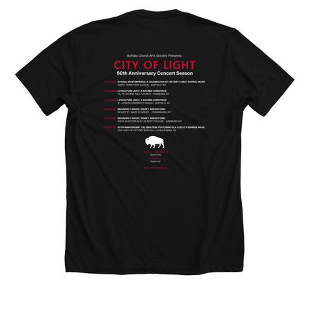 BCAS 60th Anniversary Season - Tour Style, a Solid Black Blend Premium Unisex Tee (back-view)