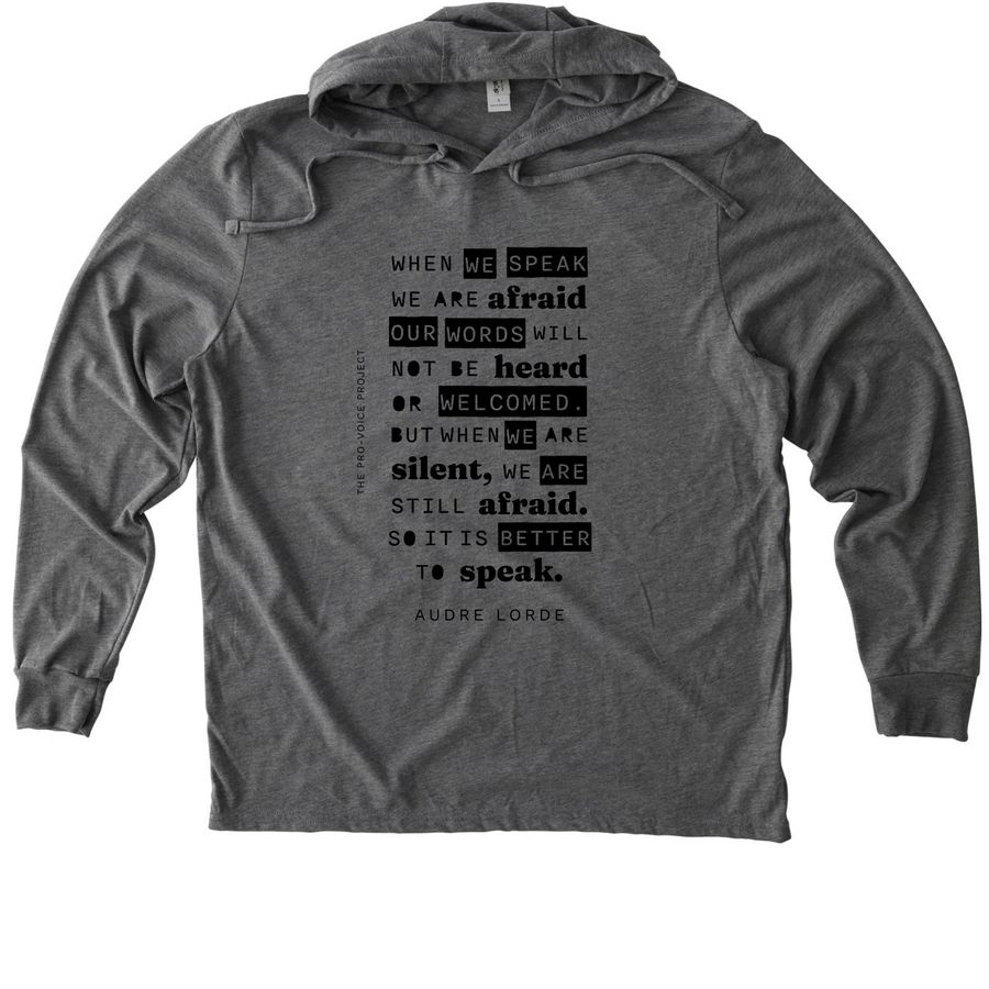 It is Better to Speak, a Aluminum Grey Allmade Eco Triblend Hoodie Tee