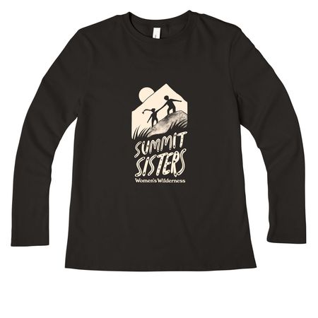 Summit Sisters Long Sleeve - Cream Logo, a Black Women?s Premium Long Sleeve Tee