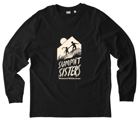 Summit Sisters Long Sleeve - Cream Logo, a Black Stanley/Stella Unisex Creator 2.0 Long Sleeve Tee