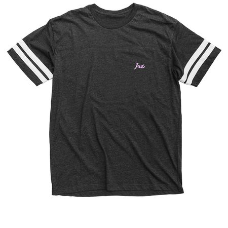 JAZ SWAG, a Vintage Smoke / White Football Jersey Tee
