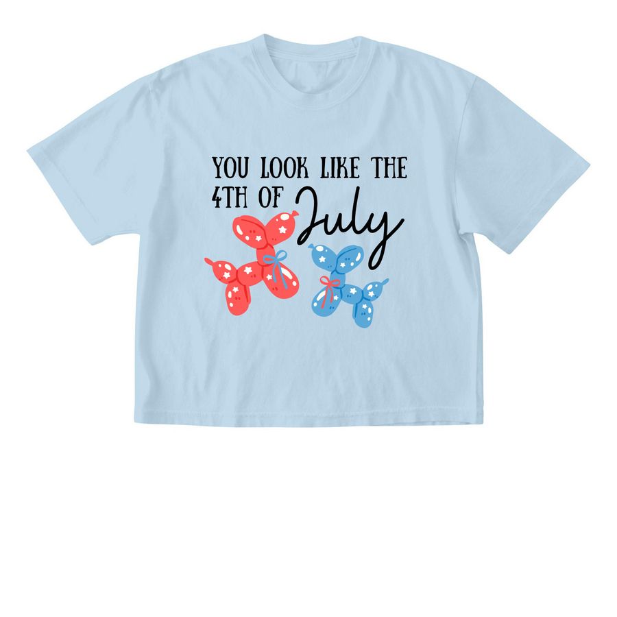 You Look Like The 4th of July!, a Chambray Comfort Colors Boxy Tee