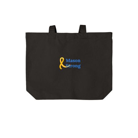 Our Little Hero Totes, a Deep Black Cotton Canvas Tote Bag