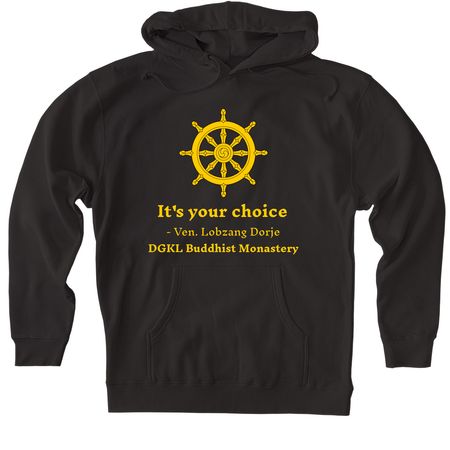 Dharma Wheel, a Black Heavyweight Pullover Hoodie