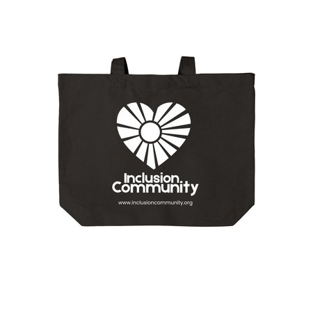 Inclusion Community Tote, a Deep Black Cotton Canvas Tote Bag