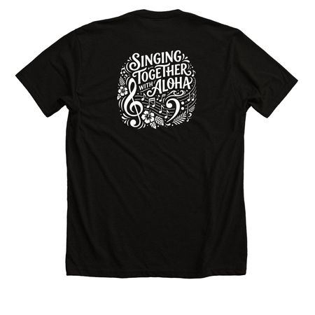 Hilo Community Chorus Shirts, a Solid Black Blend Premium Unisex Tee (back-view)