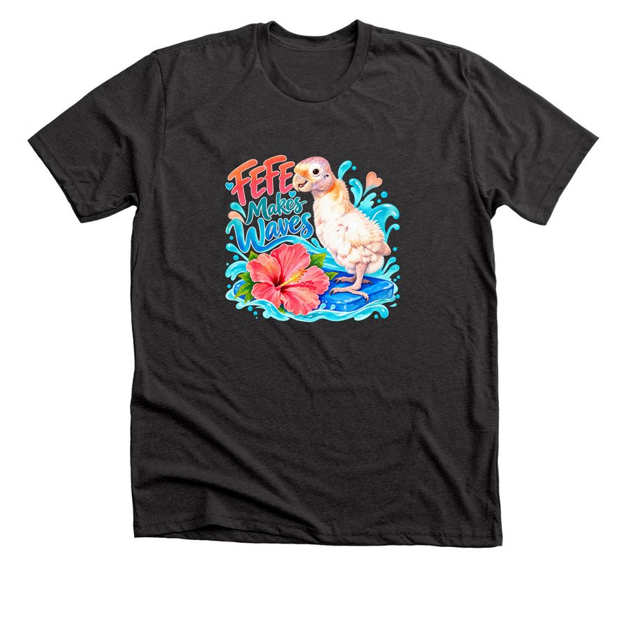 FeFe's Parrot Outreach Fundraiser, a Dark Grey Heather Premium Unisex Tee