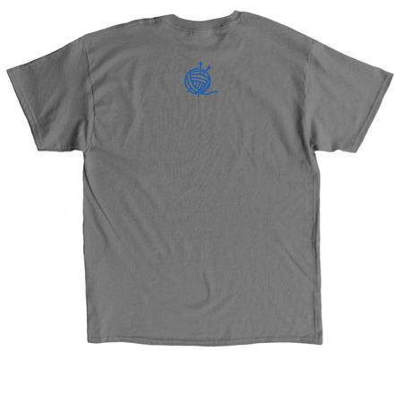 Knitwits, a Charcoal Classic Unisex Tee (back-view)