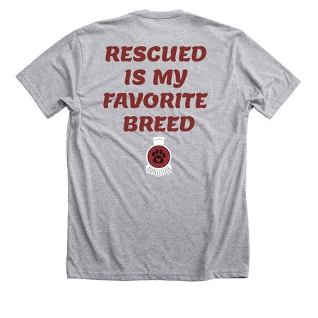 AAAR Rescued is my Favorite Breed!&nbsp;, a Athletic Heather Premium Unisex Tee (back-view)