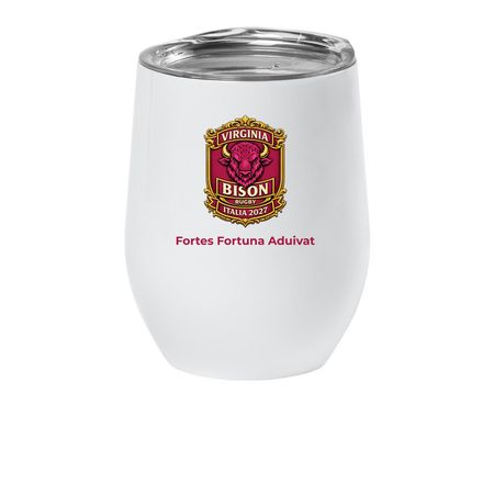 Fortune Favors the Brave Wine/Coffee Tumbler, a White Insulated Wine Cup