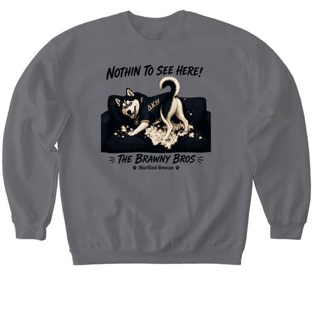 Nothin to See Here!, a Charcoal Softstyle Crewneck Sweatshirt