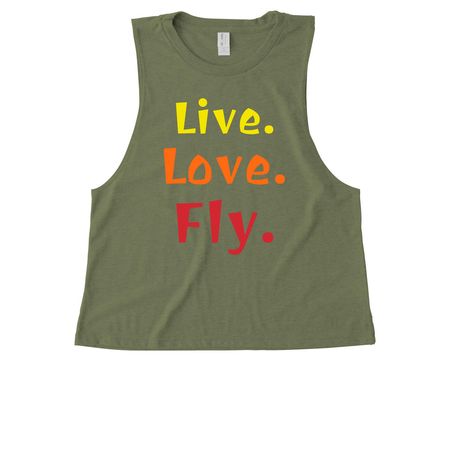 Live. Love. Fly., a Olive You Green Allmade Eco Triblend Women?s Muscle Tank
