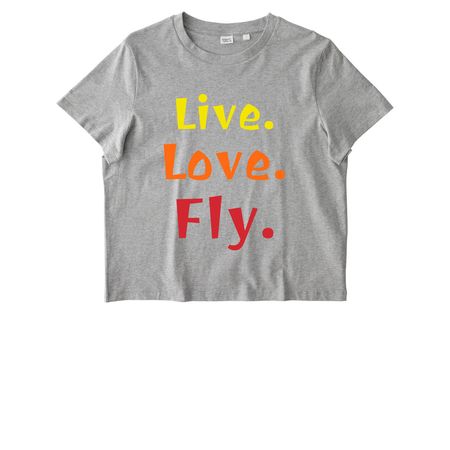 Live. Love. Fly., a Cool Heather Grey Stanley/Stella Women?s Stella Muser Tee