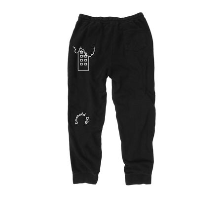 Emerald City Drip, a Black Midweight Fleece Joggers (back-view)