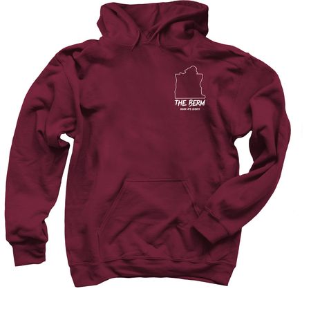 The Berm (Skunk Ape 100/50), a Maroon Pullover Hoodie